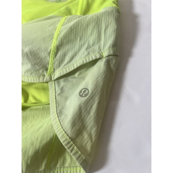 Women’s Lululemon Speed Up Shorts Size 6 Neon Yellow Running Gym Workout.   J - Picture 4 of 8